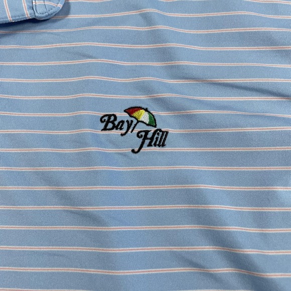 Peter Millar Polo Shirt Mens XL Blue Striped Summer Comfort Bay Hill Golf - Picture 5 of 8
